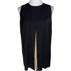 Chico's Black Label Sleeveless Blouse Tan Accent